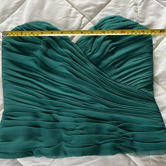 Vintage Melinda Eng Designer Emerald Green Silk And Satin ShortParty Dress Siz 4 - Picture 11 of 17